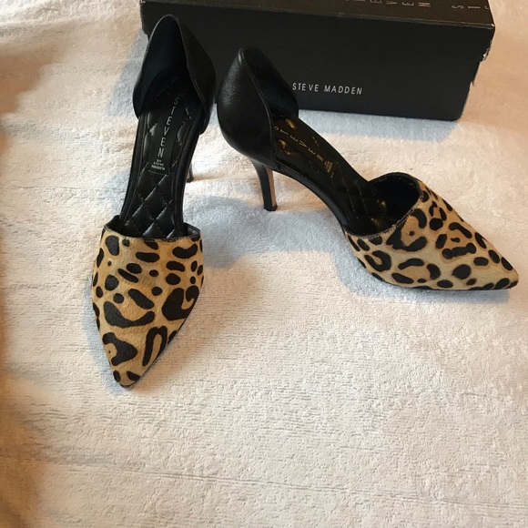 SOLD Steven Madden Vadah Real Fur Leather heels - Picture 8 of 8